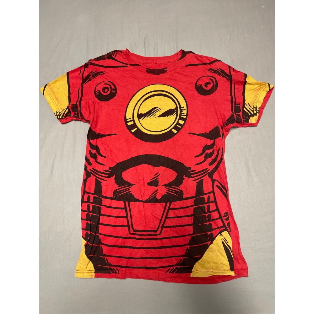 Marvel Iron Man Armor Costume Graphic T-Shirt Mens Medium Red All Over Print